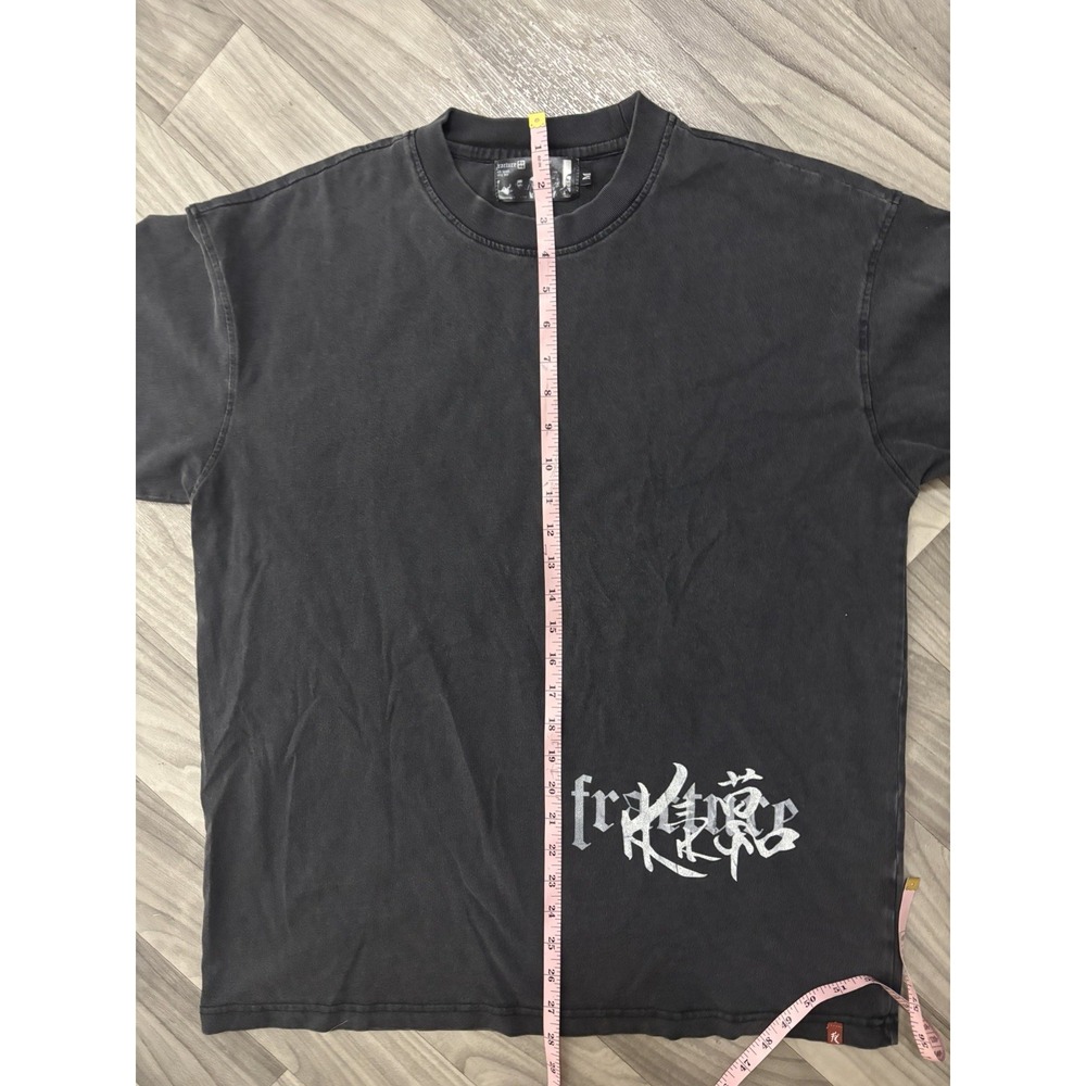 Fracture kenkyo Graphic Print Logo Crew Neck T-Shirt Mens M Black Short Sleeve - Picture 5 of 5